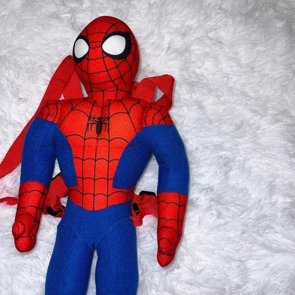 Marvel Sider Man Super Hero Backpack Plush with Pocket Spider-Man - Picture 1 of 4